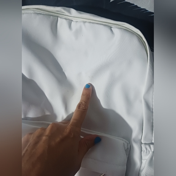 Men White Cloth Bagpack - Picture 12 of 15